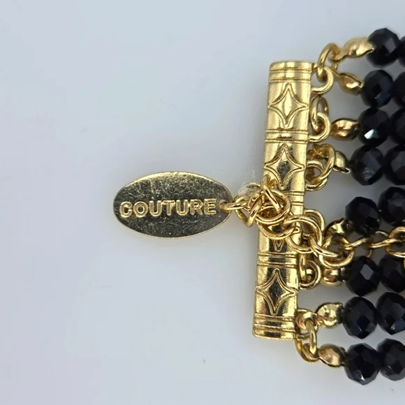 Natasha Couture Black & Gold Necklace - Picture 5 of 8